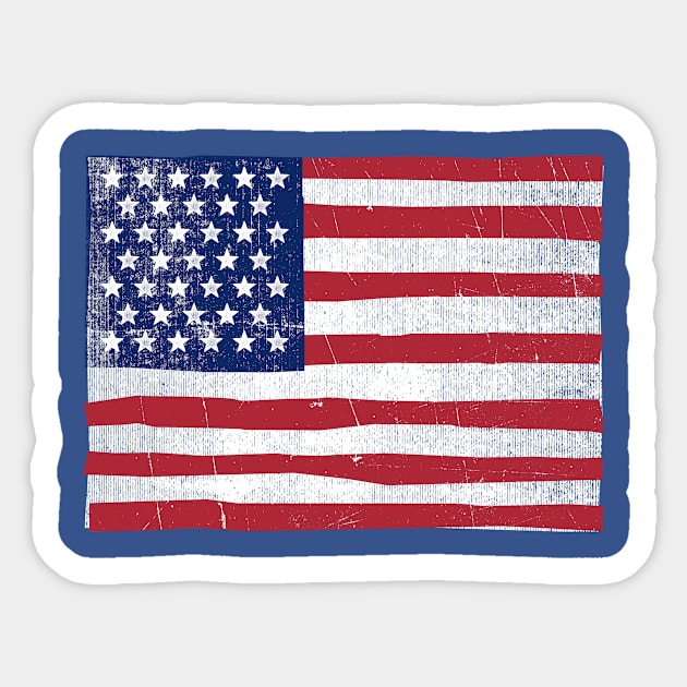 Vintage Distressed Barn Painting American Flag Sticker by Hashtagified